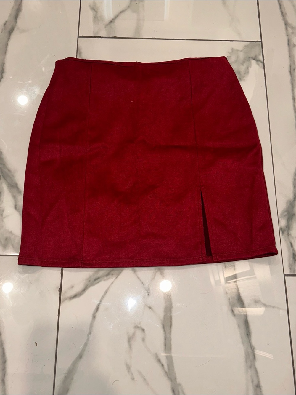 Forever 21 Vibrant Red Mini Skirt with Front Slit